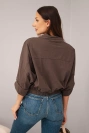 Damen Frühlings Baumwolljacke mit Taschen und Bündchen braun
