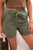 Women's shorts with bow and frills khaki