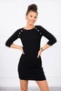 Dress with decorative buttons black
