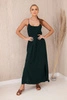 Long dress with straps dark green