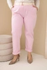 Plus Size women's cotton pants with a belt light pink
