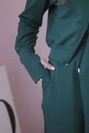 Set sweatshirt with longer side dark green