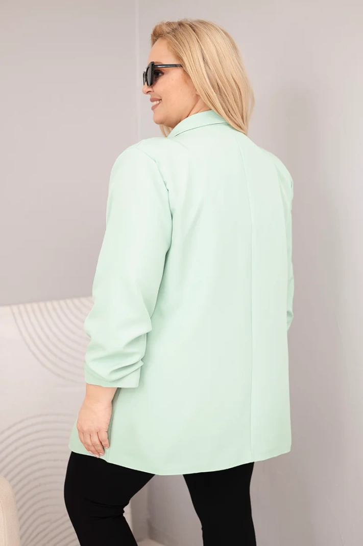 Dámská plus size elegantní sako mátová