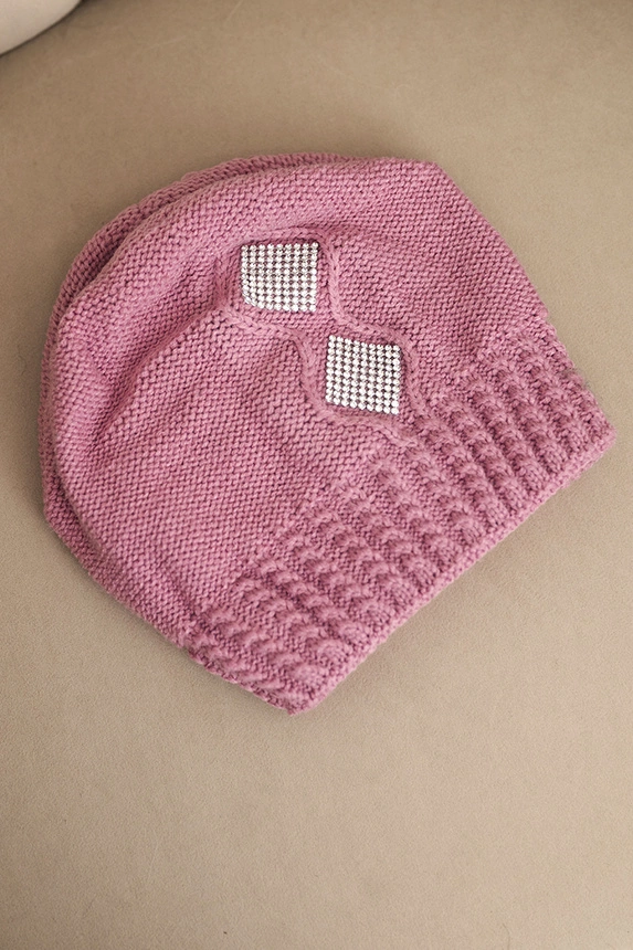 Women's winter wool hat with zirconia K453 graphite