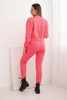 Women's cotton 3-piece set with a sweatshirt, top, and sweatpants neon pink