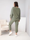 Women's cotton set with sweatshirt and jogger pants khaki