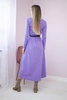 Dress with a decorative belt and an inscription purple