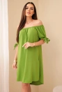 Dress tied on the sleeves mint olive