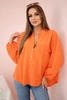 Cotton shirt blouse with hearts orange