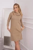 Kleid mit Kapuze und Taschen camel