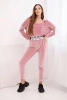 Velúrový súprava s kapucňou púdrovo ružová
