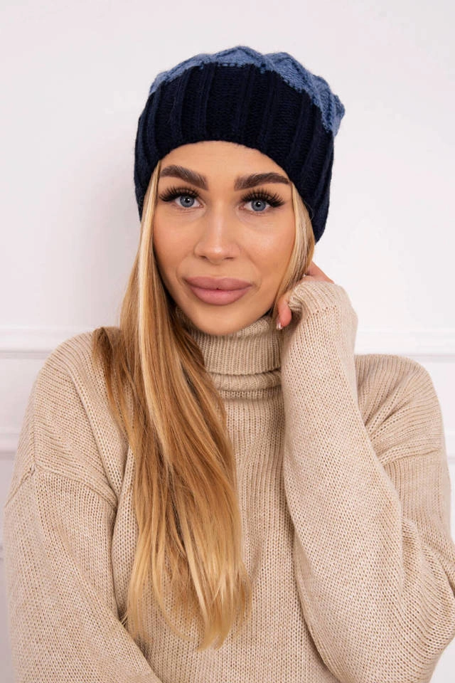Cap with fleece Milano K203 jeans+navy blue