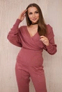 Sweater set two-piece dark pink