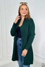 Sweater with batwing sleeve dark green