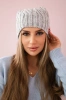 Cap with fleece Paulina K227 light gray