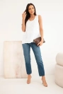 Damen-Baumwollbluse mit Stickerei weiß