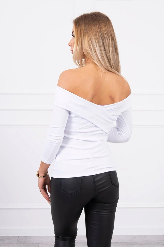 Bluse mit V-Ausschnitt weiß