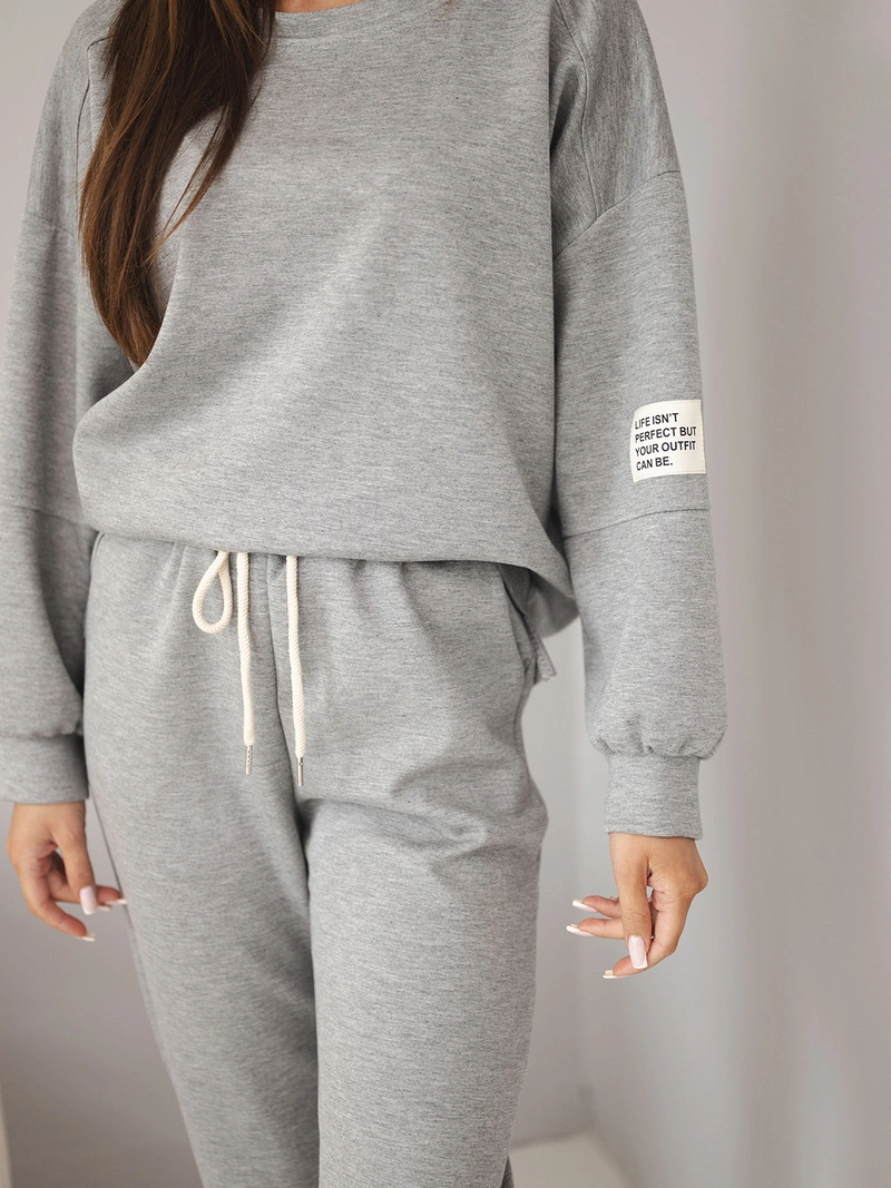 Set sweatshirt + pants buttery fabric grey