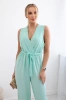 Jumpsuit tied at the waist with straps mint