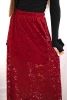 Spódnica damska z koronką i podszewką bordowa