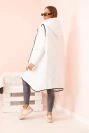 Damen Steppweste Plus Size mit Kapuze und Reißverschluss weiß