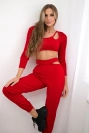 Set mit Blusentop rot