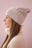Cap with fleece Anna K238 beige