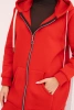 Women's insulated hoodie with zipper red