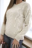 Pullover mit Flechtbindung beige