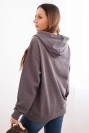 Damenpullover aus Baumwolle mit Kapuze und Kängurutasche grau
