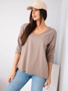 Women’s oversized cotton blouse with V-neck and extended back fango