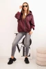 Women's quilted jacket with a hood plum