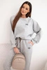 Damen-Set aus Viskose mit Sweatshirt und Hose grau