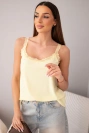 Women's camisole with lace trim yellow