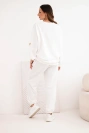 Women's buttery set with a loose sweatshirt and pants with 'LOVE' lettering white