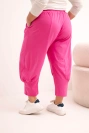 Dámske nohavice Plus Size s nízkym krokom a gumičkou v páse ružové