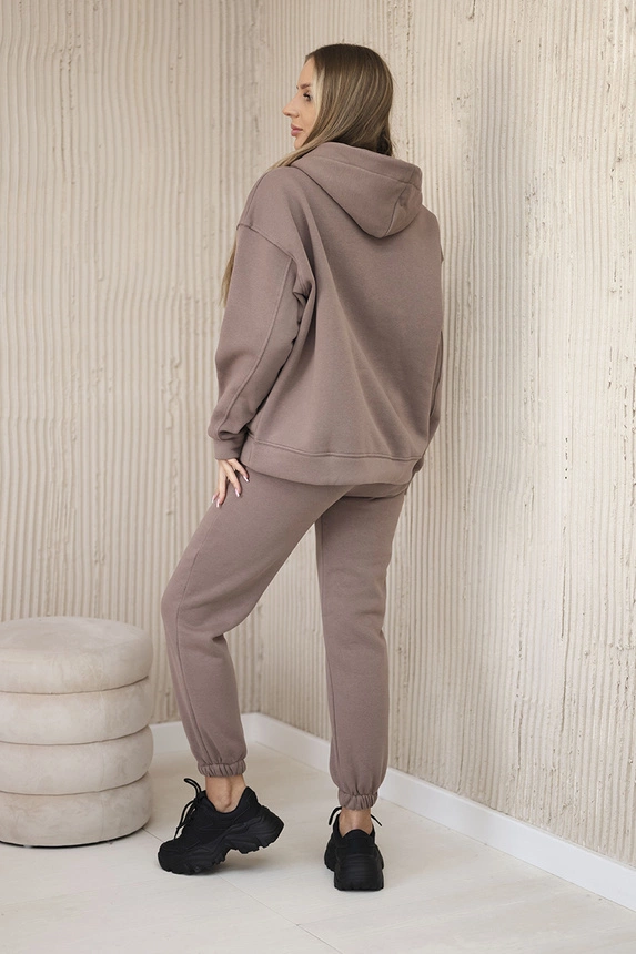 Zateplená súprava s výšivkou Los Angeles mocca