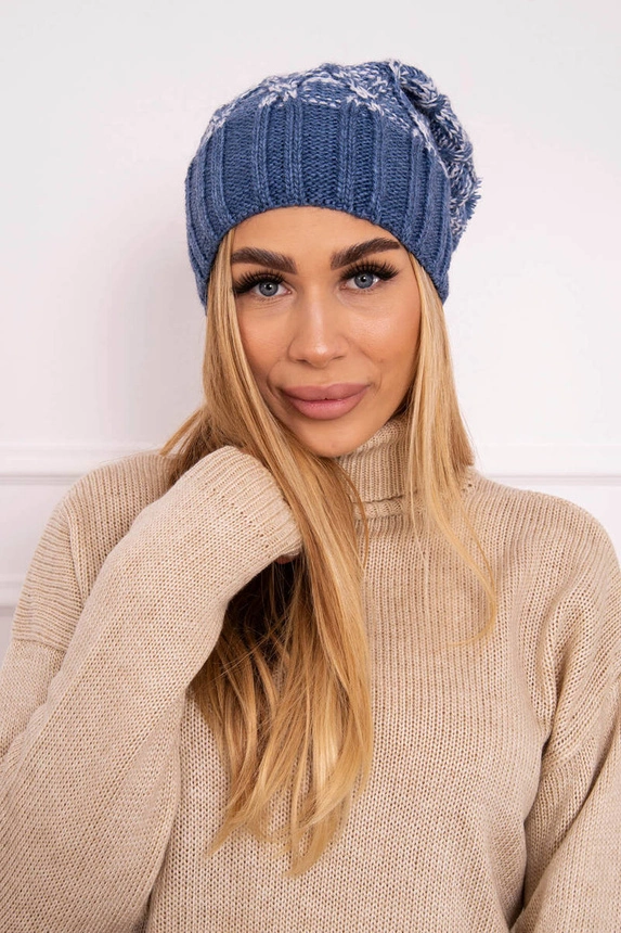 Milano fleecová čepice K203 denim melange+jeans