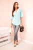 Women's muslin shirt with a button mint