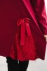 Plus Size women's dress with decorative sequin insert burgundy