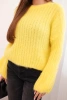 Damen-Mohairpullover mit Puffärmeln gelb