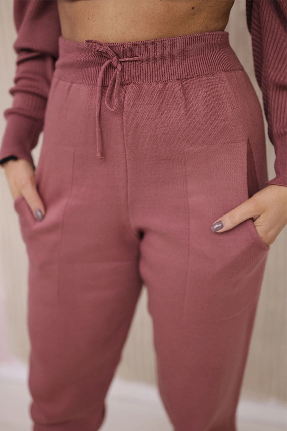 Zweiteiliges Pullover-Set dunkelrosa