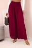 Women's viscose trousers with elastic waistband burgundy