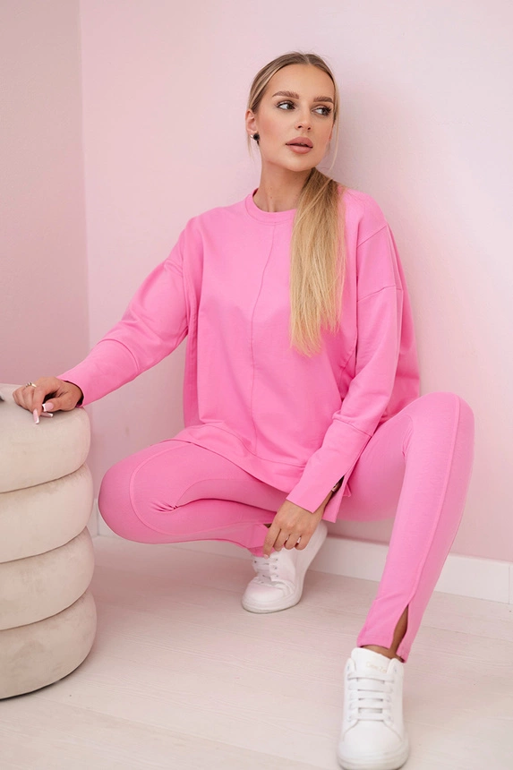 Set mit Oversize-Bluse hellrosa