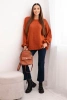 Women's sweater with a blend of mohair and wool in a loose fit rust