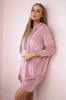 Velor dress with a hood dark pink