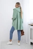 Sweatshirt with longer back and hood dark mint