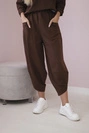 Cotton sweatshirt pants set brown