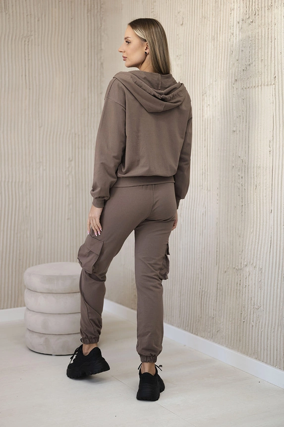 Set 3 in 1 sweatshirt + top + pants mocca