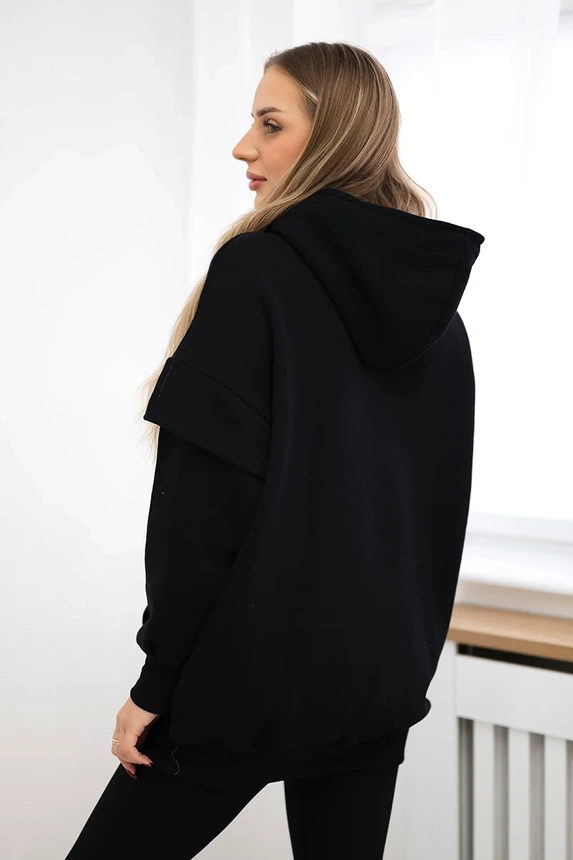 Bluza ocieplana z półgolfem czarna